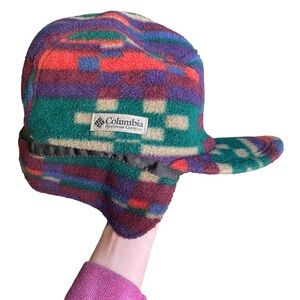 Vintage Columbia Hat Cap Hypeadelic Hype Aztec Fleece Outdoor 90s Size L/XL